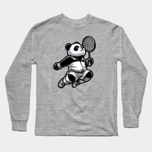 badminton player panda Long Sleeve T-Shirt